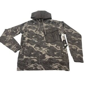 Prps Black & Gray Camo Hoodie Garment Dyed Cotton Pullover Men's Small **NWT